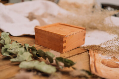 Wooden slide box for USB