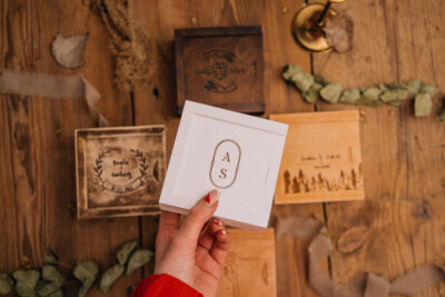 Wooden slide box for USB