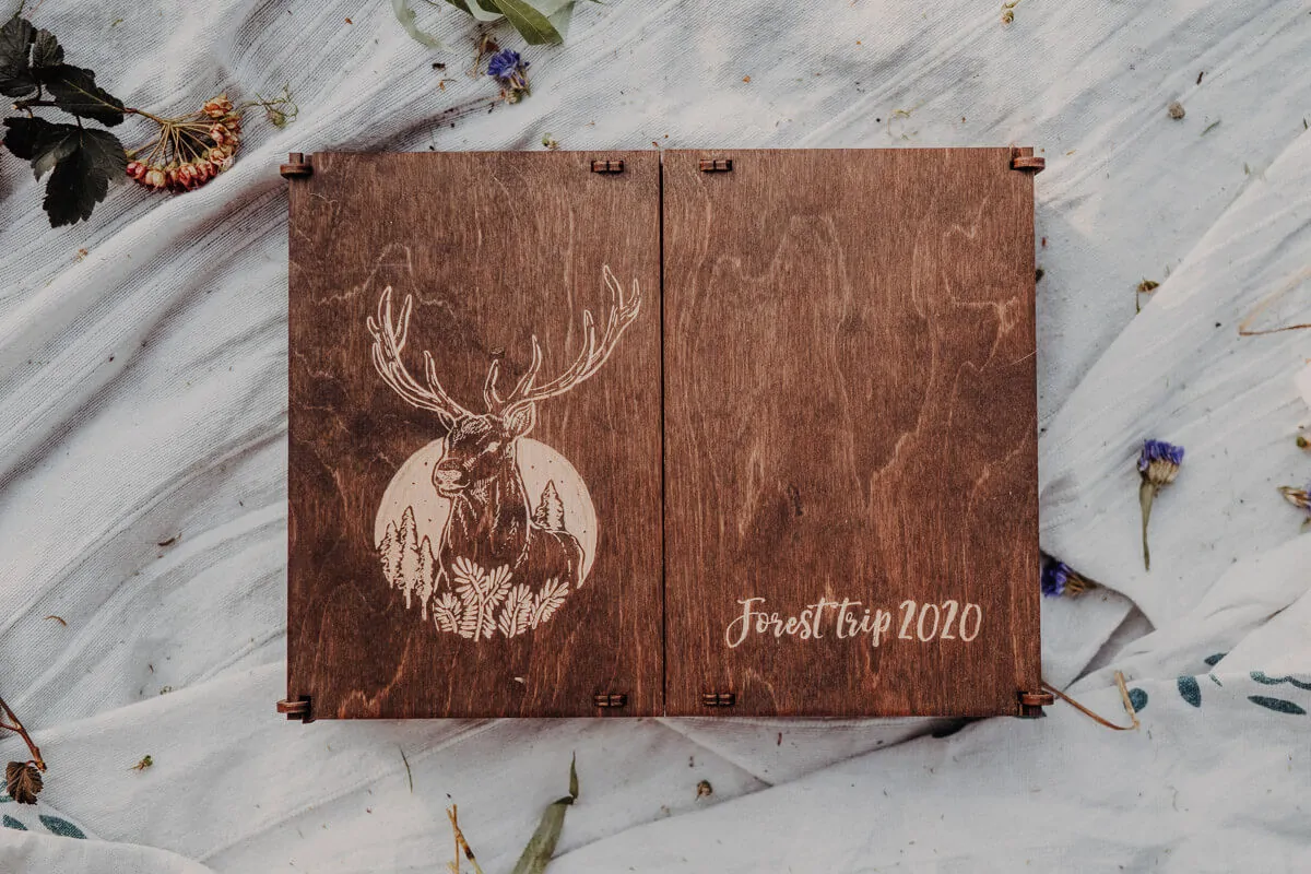 Gate wooden photo box 15x23cm